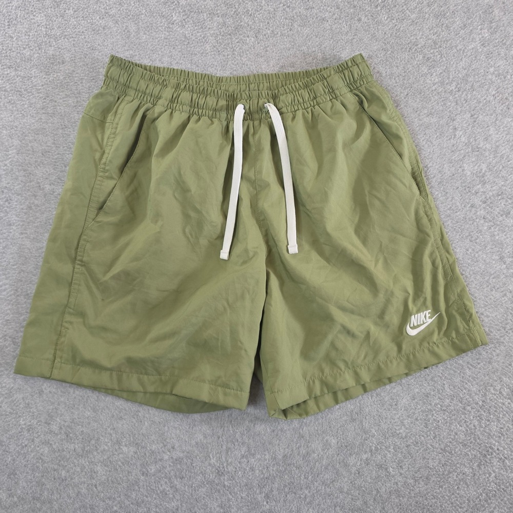 Nike Mens Sportswear Woven Shorts Olive Green Mesh Lined Small AR2382-326
